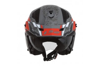 CASCO JET LS2 DRIFTER OF606 DEVOR M. SILVER TITANIUM RED-06