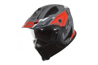 CASCO JET LS2 DRIFTER OF606 DEVOR M. SILVER TITANIUM RED-06