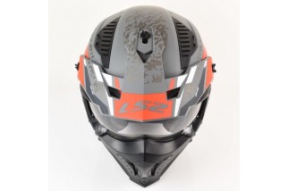 CASCO JET LS2 DRIFTER OF606 DEVOR M. SILVER TITANIUM RED-06