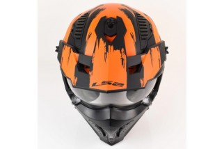 CASCO JET LS2 DRIFTER OF606 MUD MATT BLACK ORANGE-06