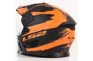 CASCO JET LS2 DRIFTER OF606 MUD MATT BLACK ORANGE-06