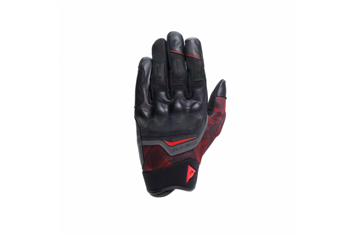 DAINESE ERMEX - GUANTI DA MOTO ESTIVI IN TESSUTO BLACK/RED-LAVA