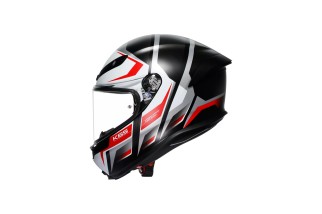 CASCO INTEGRALE AGV K6 S IN FIBRA CARBOARAMIDICA ECE 2206 KARVE MATT BLACK/GREY/RED