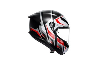 CASCO INTEGRALE AGV K6 S IN FIBRA CARBOARAMIDICA ECE 2206 KARVE MATT BLACK/GREY/RED