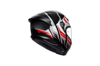 CASCO INTEGRALE AGV K6 S IN FIBRA CARBOARAMIDICA ECE 2206 KARVE MATT BLACK/GREY/RED