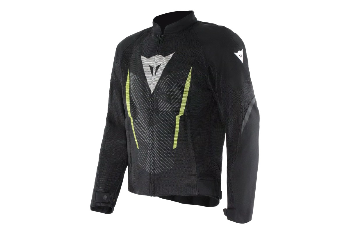 DAINESE HEROSPHERE AIR - GIUBBOTTO MOTO ESTIVO TRAFORATO UOMO BLACK/WHITE/YELLOW