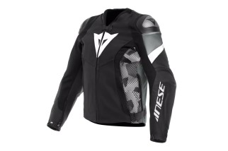 AVRO 5 - GIACCA MOTO IN PELLE UOMO BLACK/WHITE/ANTHRACITE