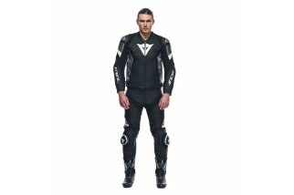 AVRO 5 - GIACCA MOTO IN PELLE UOMO BLACK/WHITE/ANTHRACITE