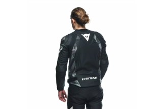 AVRO 5 - GIACCA MOTO IN PELLE UOMO BLACK/WHITE/ANTHRACITE