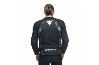 AVRO 5 - GIACCA MOTO IN PELLE UOMO BLACK/WHITE/ANTHRACITE