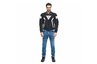 AVRO 5 TEX - GIACCA MOTO IN TESSUTO UOMO BLACK/WHITE/BLACK
