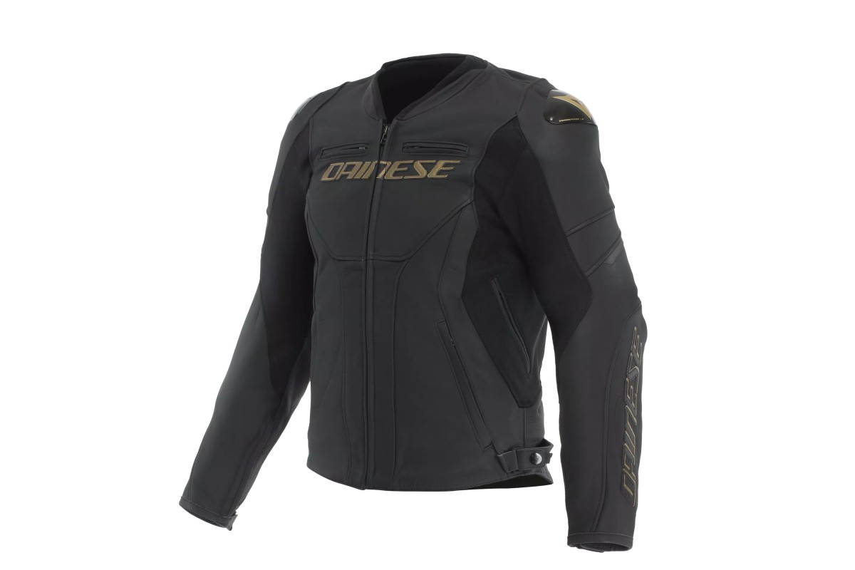 RACING 5 - GIACCA MOTO IN PELLE UOMO BLACK/GOLD