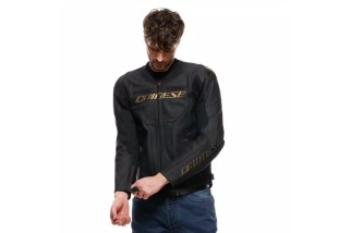 RACING 5 - GIACCA MOTO IN PELLE UOMO BLACK/GOLD