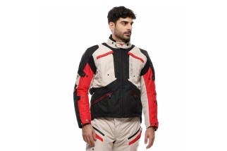 GULLFOSS D-DRY - GIACCA MOTO ADVENTURE 4 STAGIONI DA UOMO TIDAL FOAM/BLACK/RED