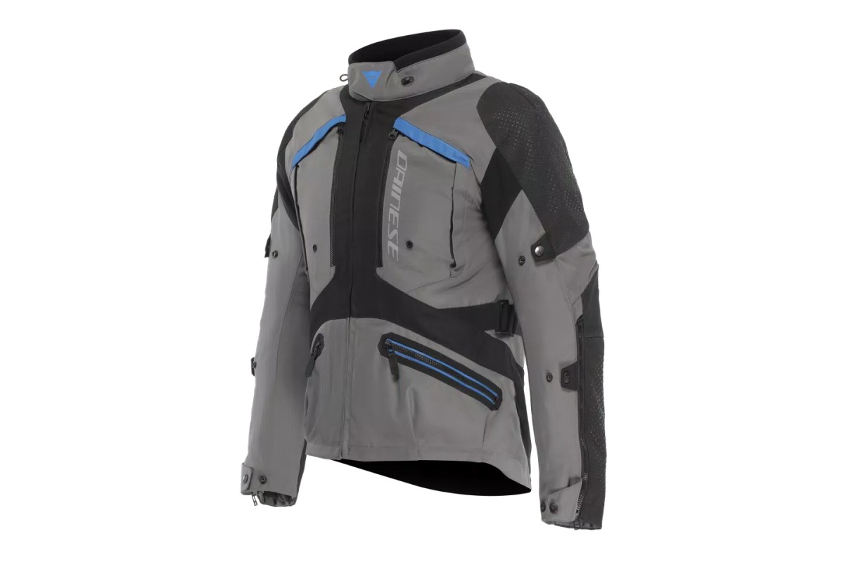 GULLFOSS D-DRY - GIACCA MOTO ADVENTURE 4 STAGIONI DA UOMO GARGOYLE/BLACK/BLUE