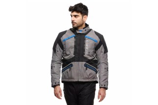 GULLFOSS D-DRY - GIACCA MOTO ADVENTURE 4 STAGIONI DA UOMO GARGOYLE/BLACK/BLUE