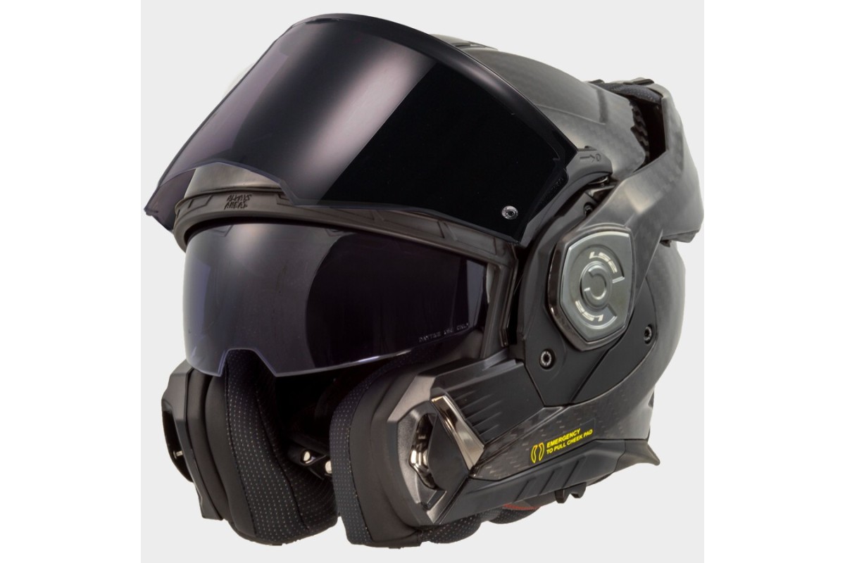 LS2 ADVANT X CARBON FF901 CASCO MODULARE REVERSIBILE 180° GLOSS BLACK
