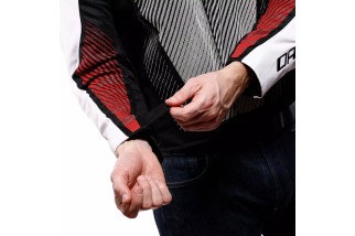 DAINESE VENTAR AIR TEX - GIACCA MOTO ESTIVA IN TESSUTO UOMO BLACK WHITE RED