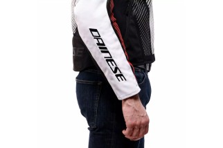 DAINESE VENTAR AIR TEX - GIACCA MOTO ESTIVA IN TESSUTO UOMO BLACK WHITE RED