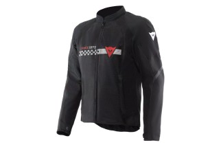 DAINESE HEROSPHERE AIR - GIUBBOTTO MOTO ESTIVO UOMO BLACK/WHITE STRIPES/RED