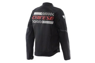 DAINESE HEROSPHERE AIR - GIUBBOTTO MOTO ESTIVO UOMO BLACK/WHITE STRIPES/RED
