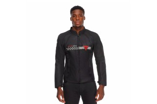 DAINESE HEROSPHERE AIR - GIUBBOTTO MOTO ESTIVO UOMO BLACK/WHITE STRIPES/RED