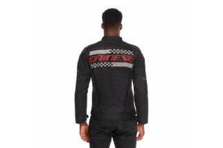DAINESE HEROSPHERE AIR - GIUBBOTTO MOTO ESTIVO UOMO BLACK/WHITE STRIPES/RED