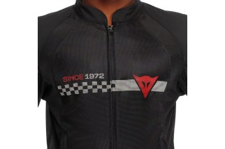 DAINESE HEROSPHERE AIR - GIUBBOTTO MOTO ESTIVO UOMO BLACK/WHITE STRIPES/RED