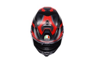 CASCO INTEGRALE AGV K7 IN FIBRA CARBOARAMIDICA ECE 2206  GLIMPSE MATT BLACK/RED