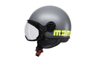CASCO JET MOMODESIGN FGTR CLASSIC FLUO MATT GREY / YELLOW FLUO