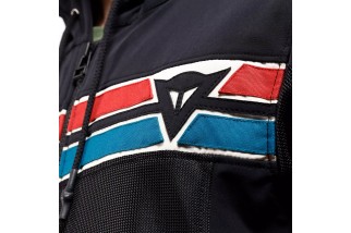 DAINESE VINTEDGE AIR TEX - GIACCA MOTO ESTIVA IN TESSUTO UOMO BLACK/BLUE/RED