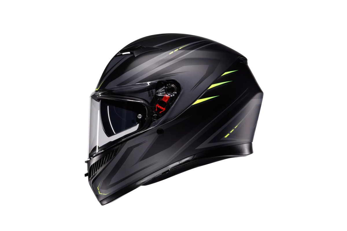 CASCO INTEGRALE AGV K3 ECE 2206 SYTH MATT BLACK YELLOW FLUO