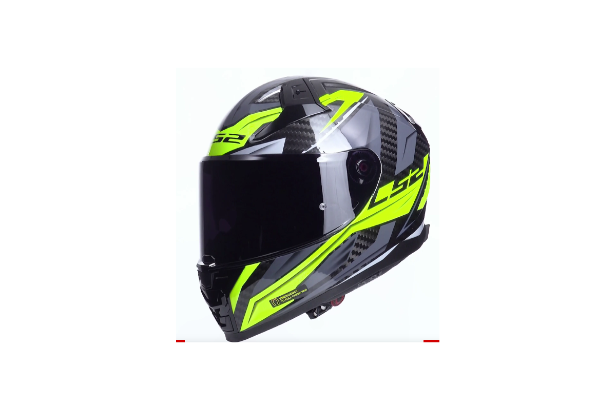 CASCO INTEGRALE IN CARBONIO LS2 VECTOR II CARBON FF811 SAVAGE GLOSS GIALLO FLUO