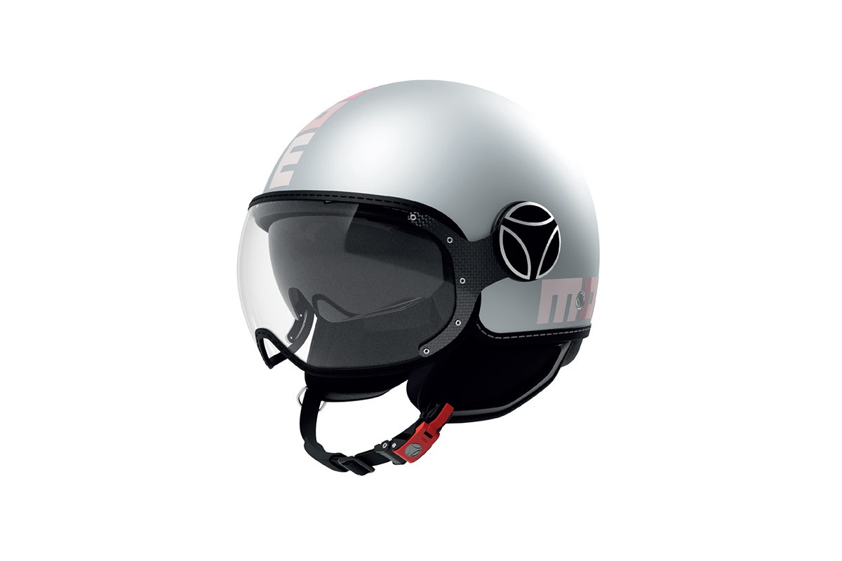 CASCO MOTO JET MOMODESIGN FGTR EVO MONO E2206 GRADIAL MATE ICE GREY / PINK