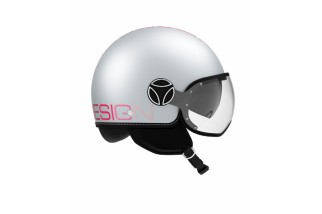 CASCO MOTO JET MOMODESIGN FGTR EVO MONO E2206 GRADIAL MATE ICE GREY / PINK