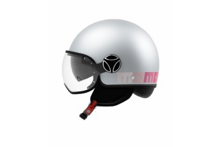 CASCO MOTO JET MOMODESIGN FGTR EVO MONO E2206 GRADIAL MATE ICE GREY / PINK