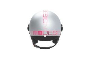 CASCO MOTO JET MOMODESIGN FGTR EVO MONO E2206 GRADIAL MATE ICE GREY / PINK
